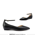PEEKMI BLACK - Leather Ankle Strap Pumps