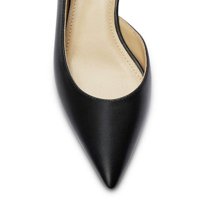 PEEKMI BLACK - Leather Ankle Strap Pumps