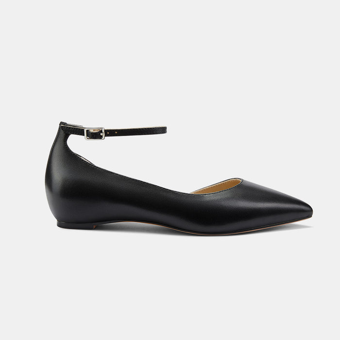 PEEKMI BLACK - Leather Ankle Strap Pumps