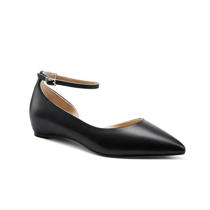 PEEKMI BLACK - Leather Ankle Strap Pumps