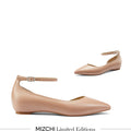 PEEKMI PINK - Leather Ankle Strap Pumps