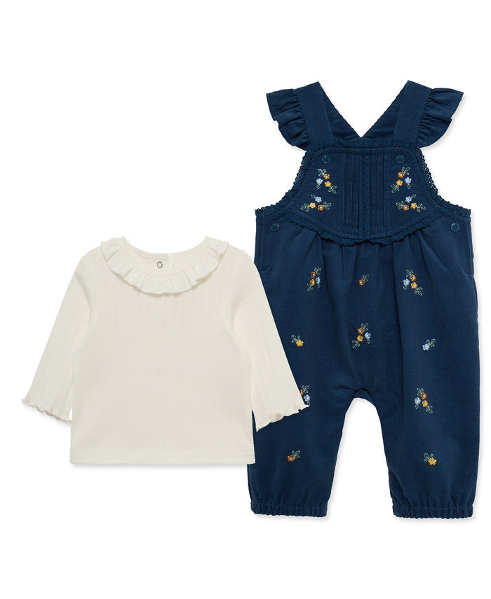 Pintuck Woven Overall Set (12M-24M) - Little Me
