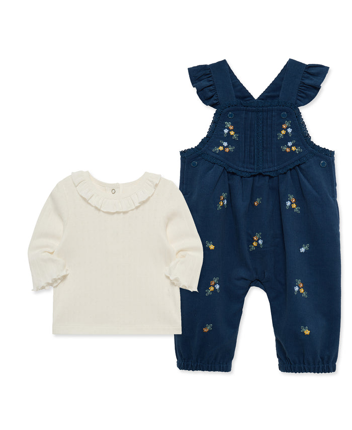 Pintuck Woven Overall Set (12M-24M) - Little Me