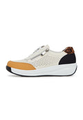 A stylish pair of brown leather platform sneakers for women, the perfect combination of fashionable and trendy footwear.