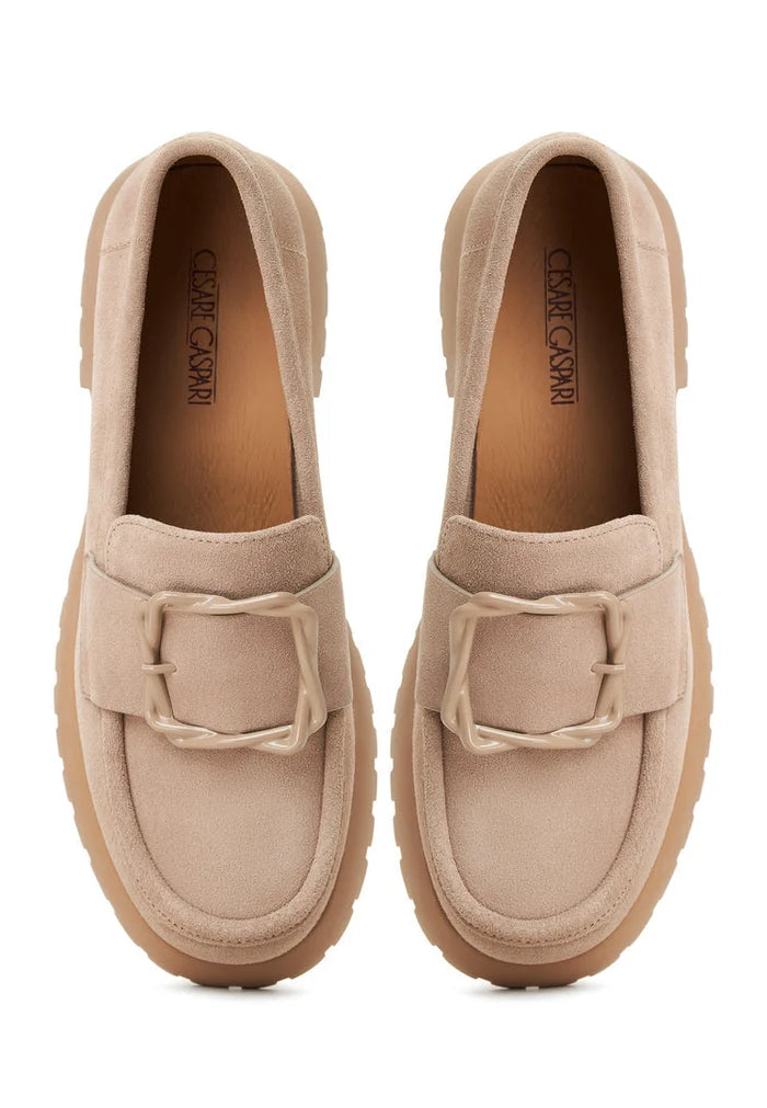 Elevate your style with these trendy beige platform loafers, the Jenny platform loafers, perfect for women looking for chic and comfortable beige platform footwear.