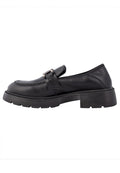 A stylish pair of Juana black platform loafers, perfect for women looking for designer flats.