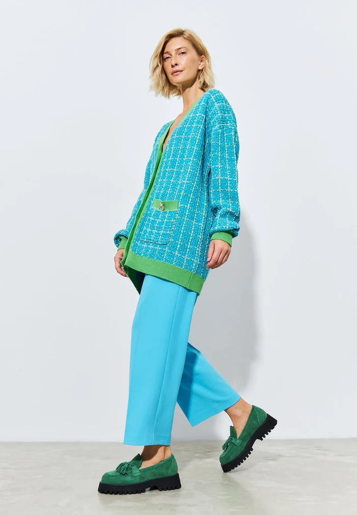 A stylish pair of green platform loafers by Ksenia, perfect for women's footwear enthusiasts.