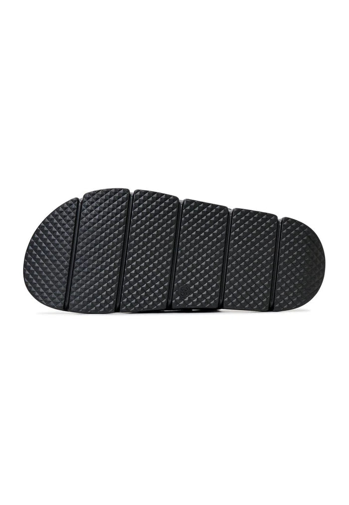 A stylish pair of black Kati platform mules with a sleek design perfect for any outfit.
