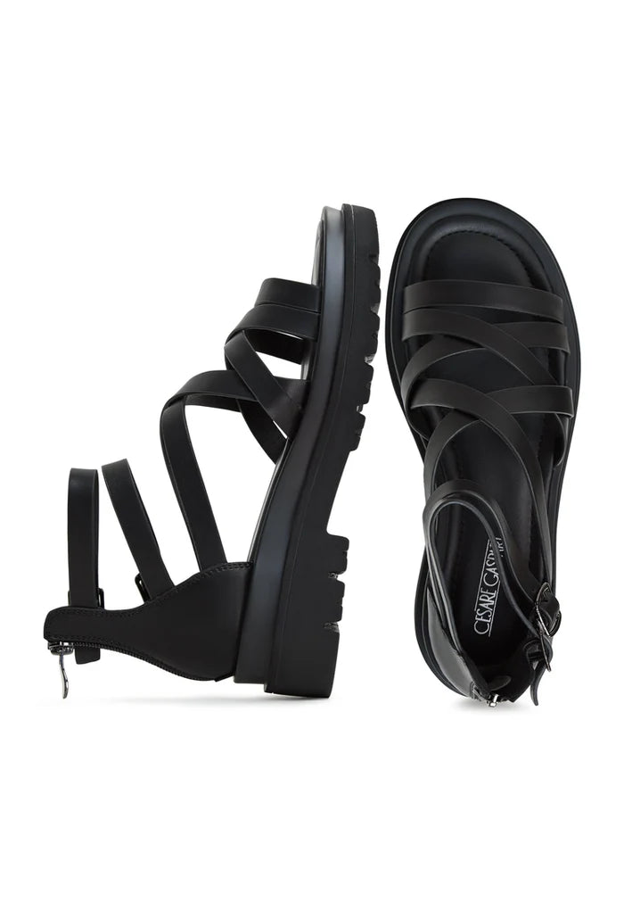 Platform Sandals Tatiana Black showcasing sleek design and chunky soles, perfect for enhancing any outfit; explore the Tatiana Black Platform Sandals today.