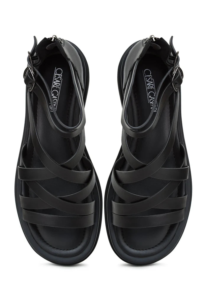 Platform Sandals Tatiana Black featuring a stylish strappy design and cushioned footbed, perfect for casual outings. Buy Platform Sandals Tatiana Black for comfort and elegance.