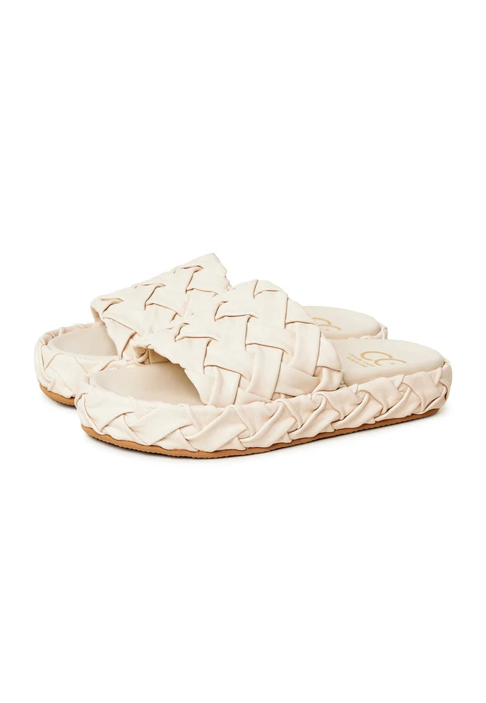 Stylish beige slippers, also known as Antonella platform sandals, make for trendy women's platform shoes that are both comfortable and fashionable.