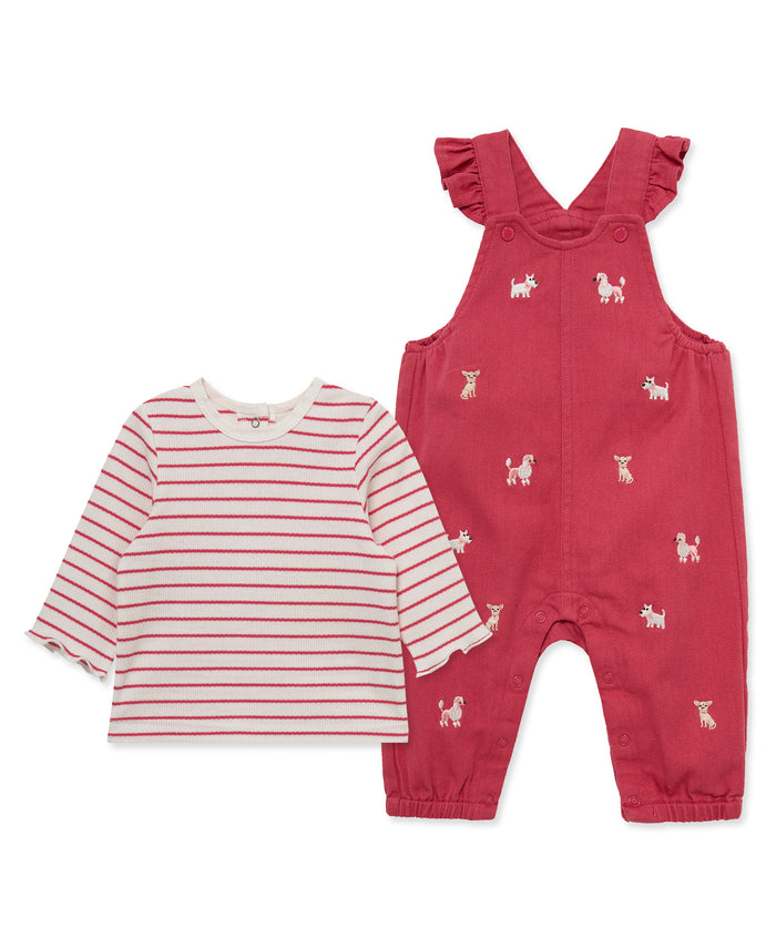 Puppies Woven Overall Set (12M-24M) - Little Me