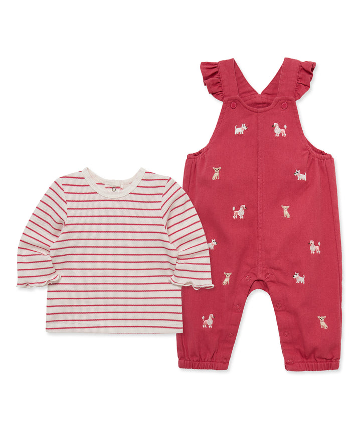 Puppies Woven Overall Set (12M-24M) - Little Me