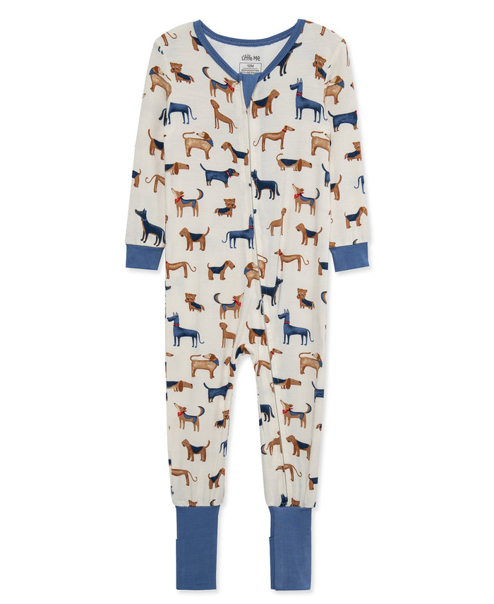 Puppy Non-Slip Convertible Footie Pajama (12M-24M) - Little Me