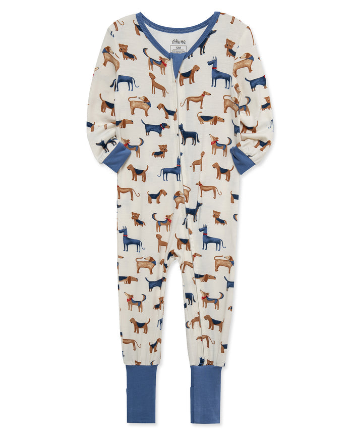 Puppy Non-Slip Convertible Footie Pajama (12M-24M) - Little Me