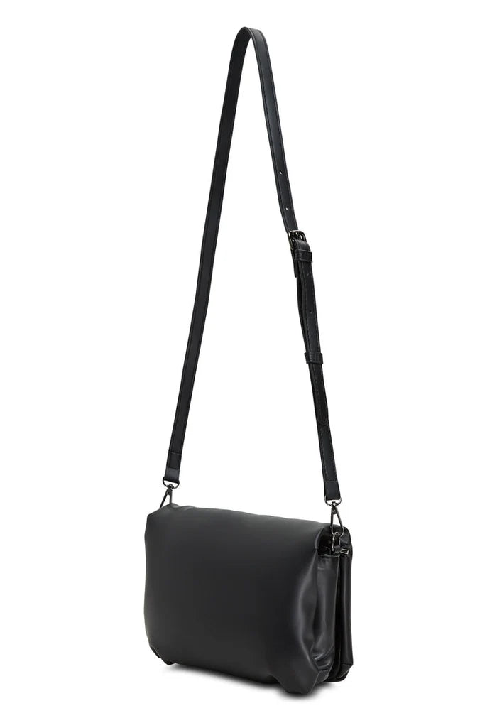 A stylish black quilted clutch bag perfect for any formal event or night out.