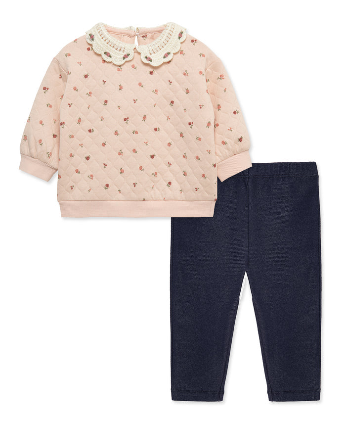 Rose 2-Piece Sweatshirt Set (2T-4T) - Little Me