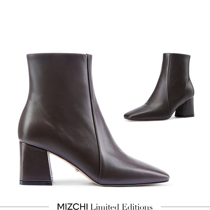 ROXANNE BROWN LEATHER - ankle boots