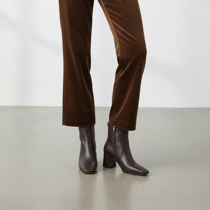 ROXANNE BROWN LEATHER - ankle boots