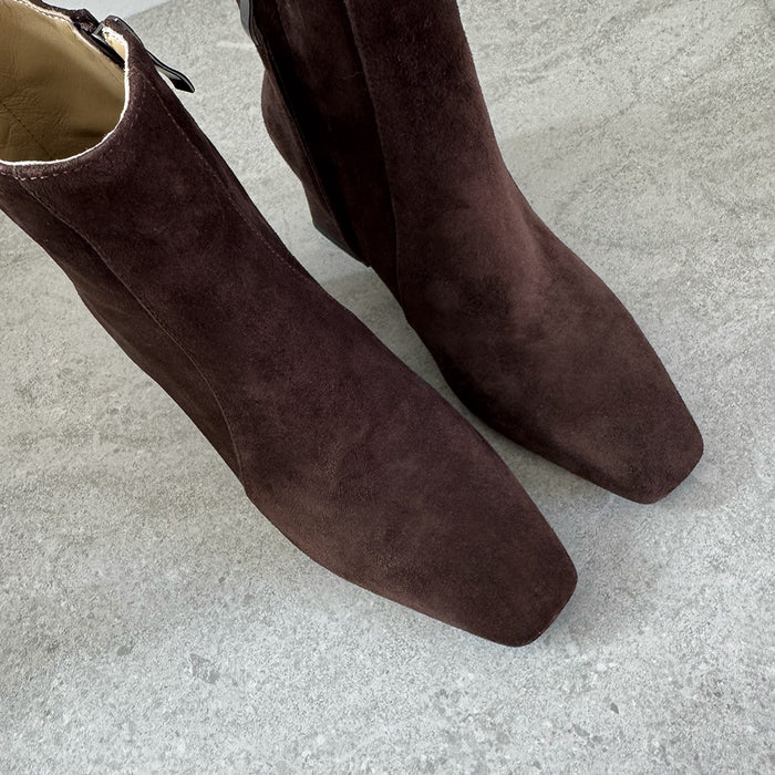 ROXANNE BROWN SUEDE - leather ankle boots