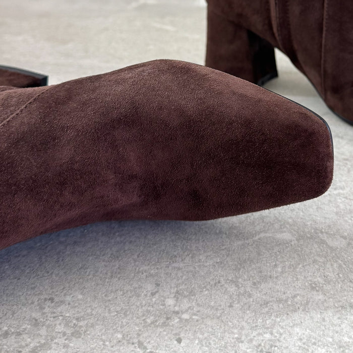 ROXANNE BROWN SUEDE - leather ankle boots