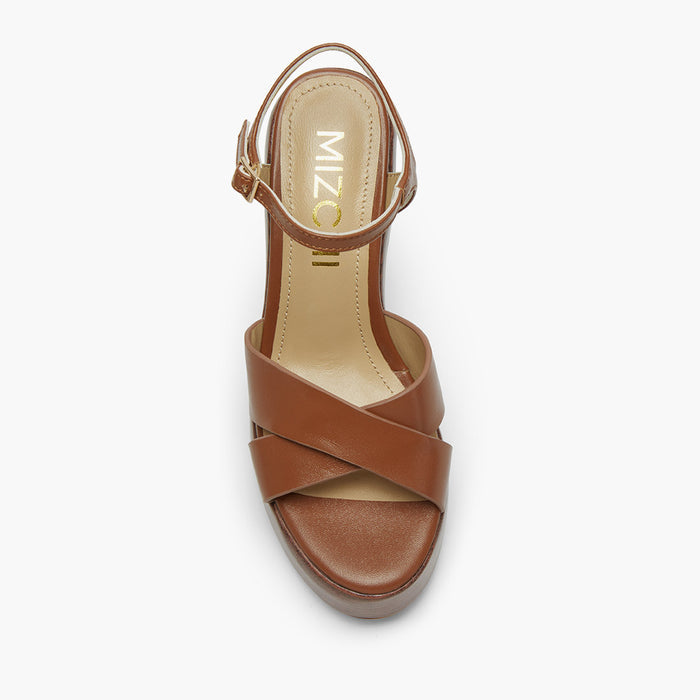 Rylee - Brown Platform Leather Sandals