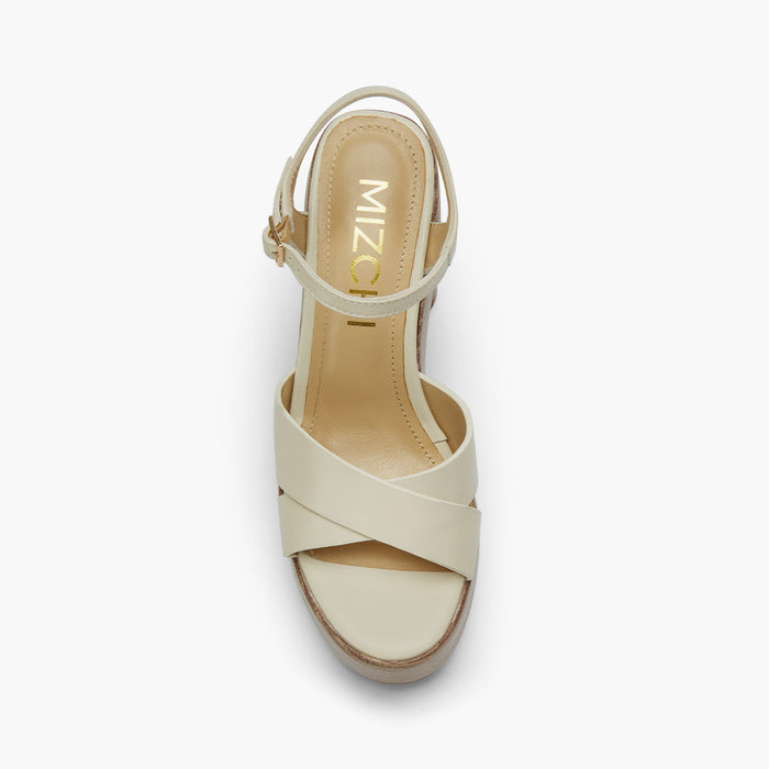 Rylee - Ivory Platform Leather Sandals