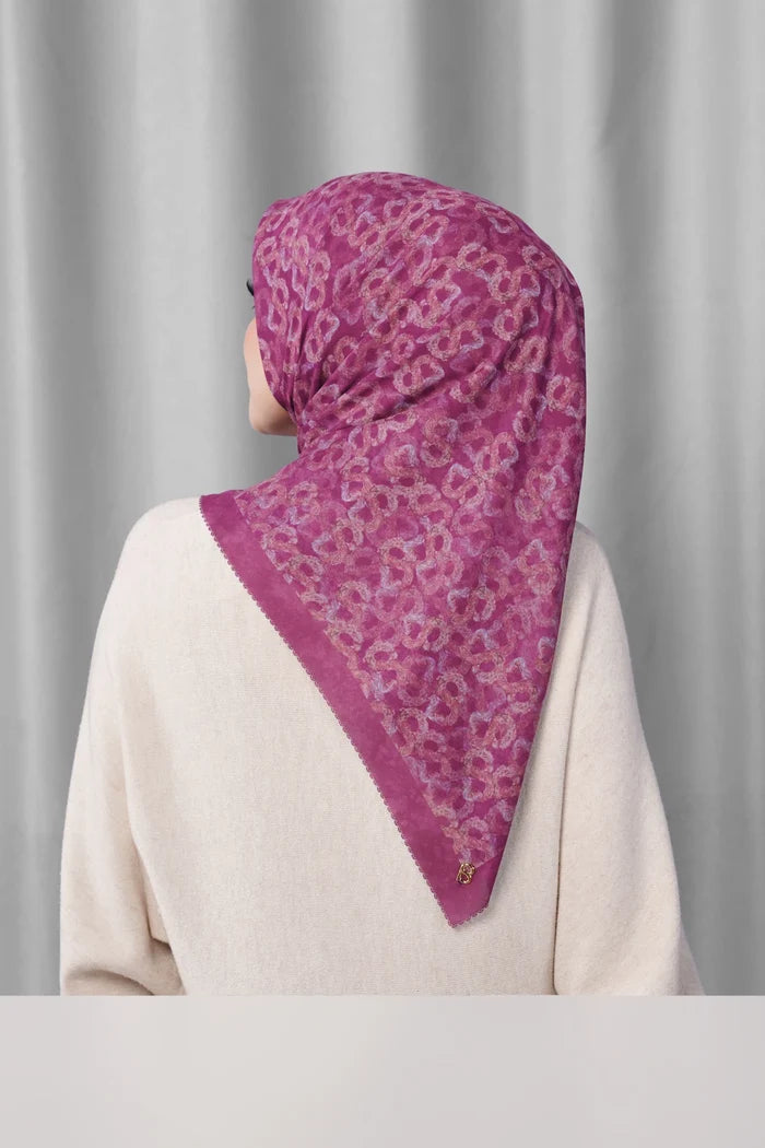 samla de fleur scarf in boysenberry by buttonscarves back view