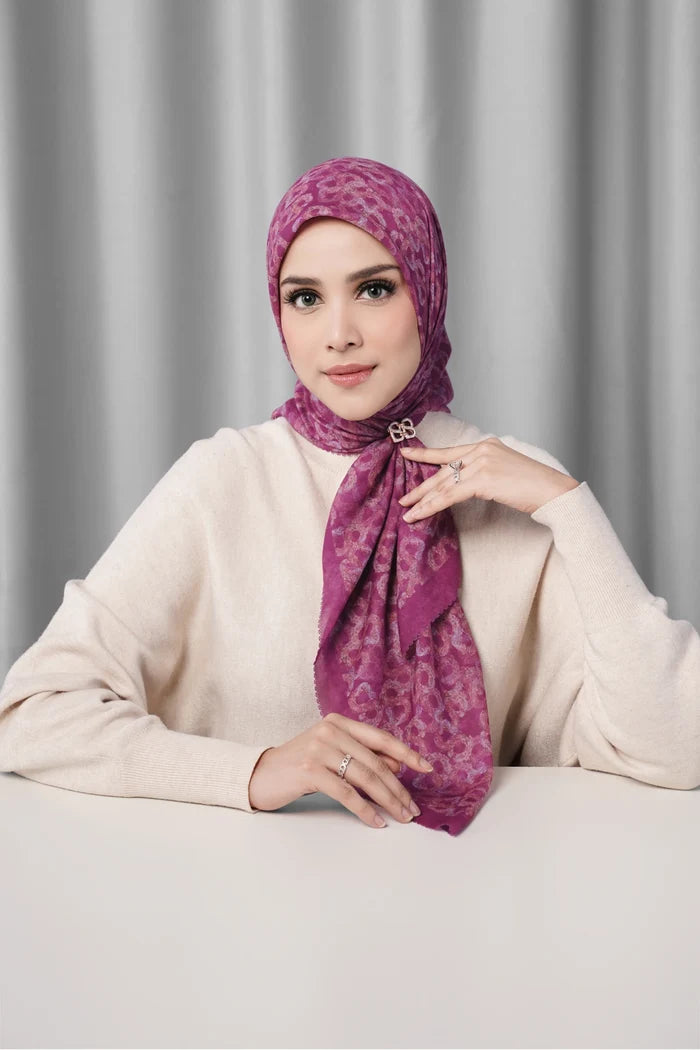 samla de fleur scarf in boysenberry by buttonscarves