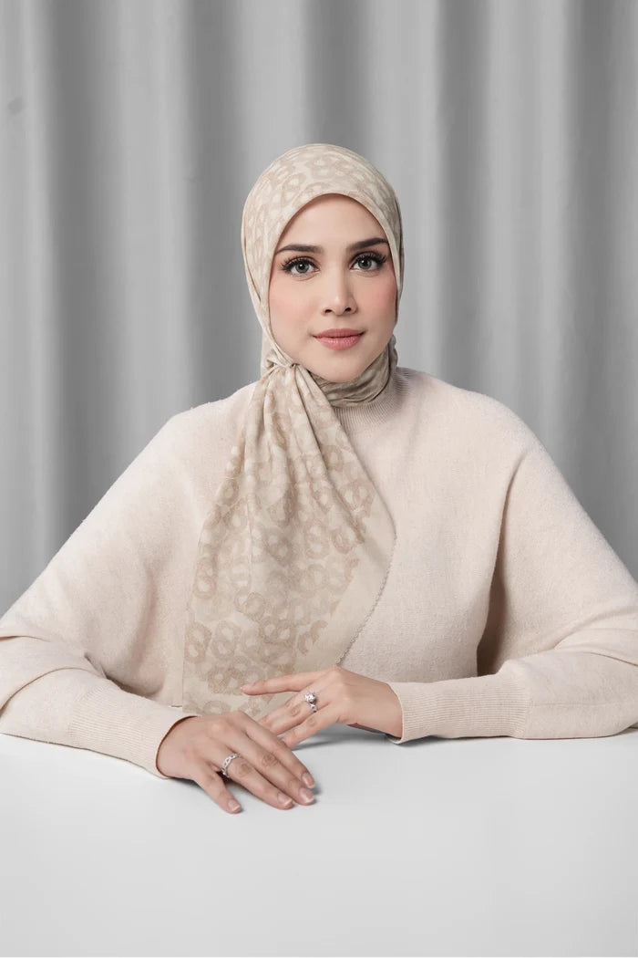 samle de fleur scarf in gray morn by buttonscarves front view