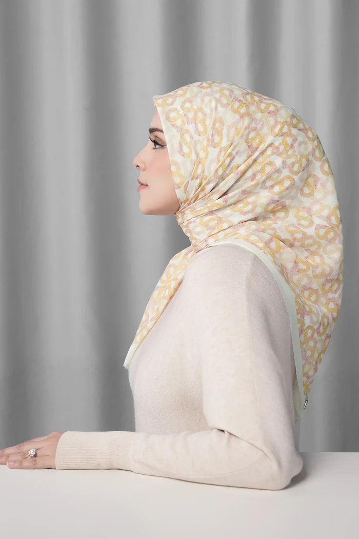 samla de fleur scarf in lily white by buttonscarves side view