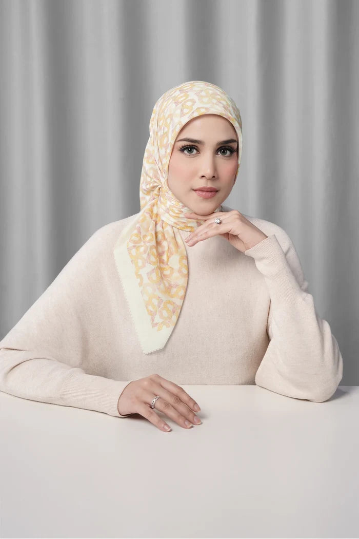 samla de fleur scarf in lily white by buttonscarves front view