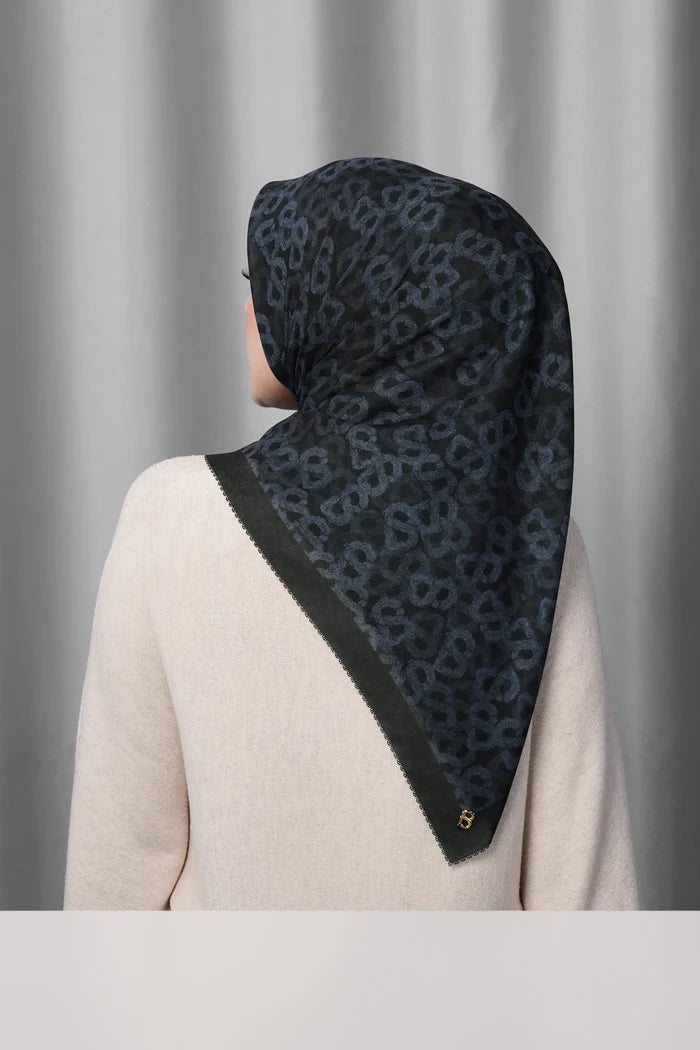 samla de fleur scarf in moonless night by buttonscarves back view