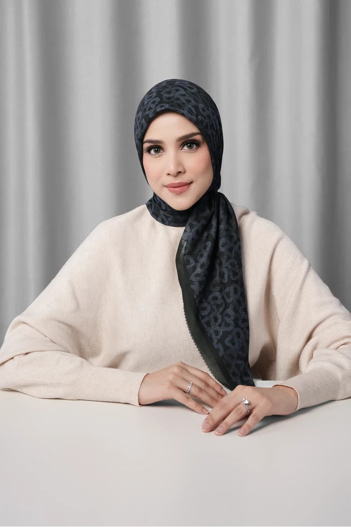 samla de fleur scarf in moonless night by buttonscarves front view
