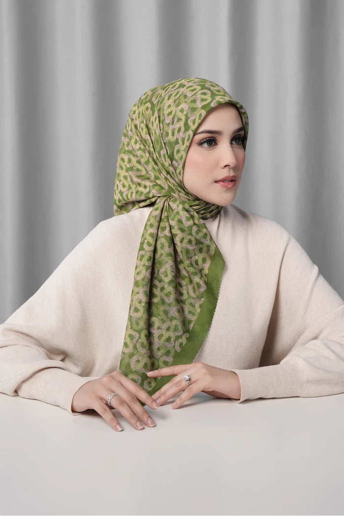 samla de fleur scarf in olive branch by buttonscarves