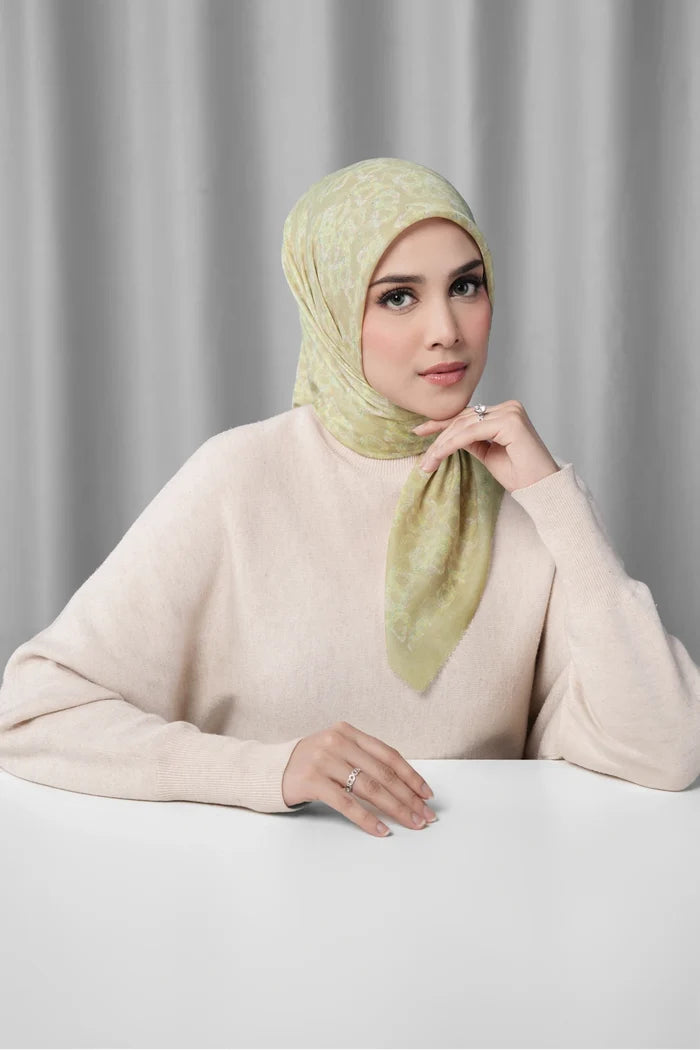 samle de fleur scarf in pale khaki by buttonscarves