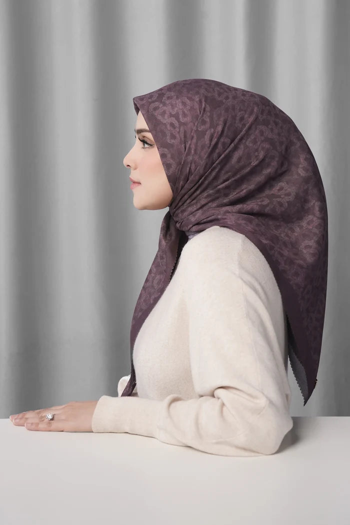 samla de fleur scarf in plum by buttonscarves side view