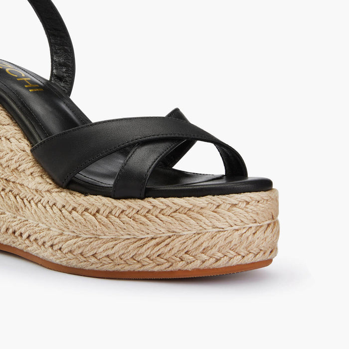 SANLY - black x-strap espadrille