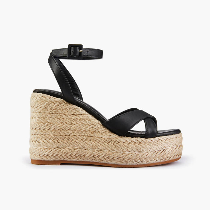 SANLY - black x-strap espadrille