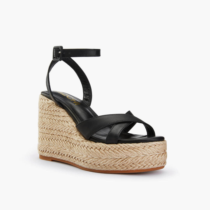 SANLY - black x-strap espadrille