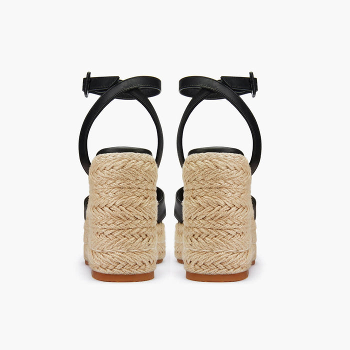SANLY - black x-strap espadrille