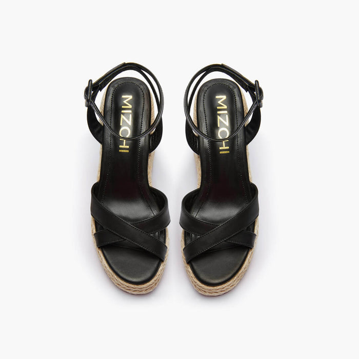 SANLY - black x-strap espadrille