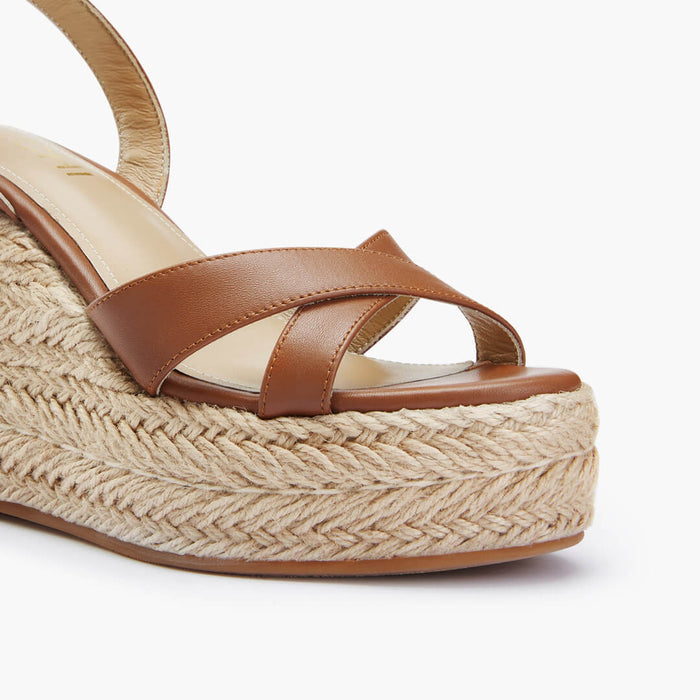 SANLY - brown x-strap espadrille