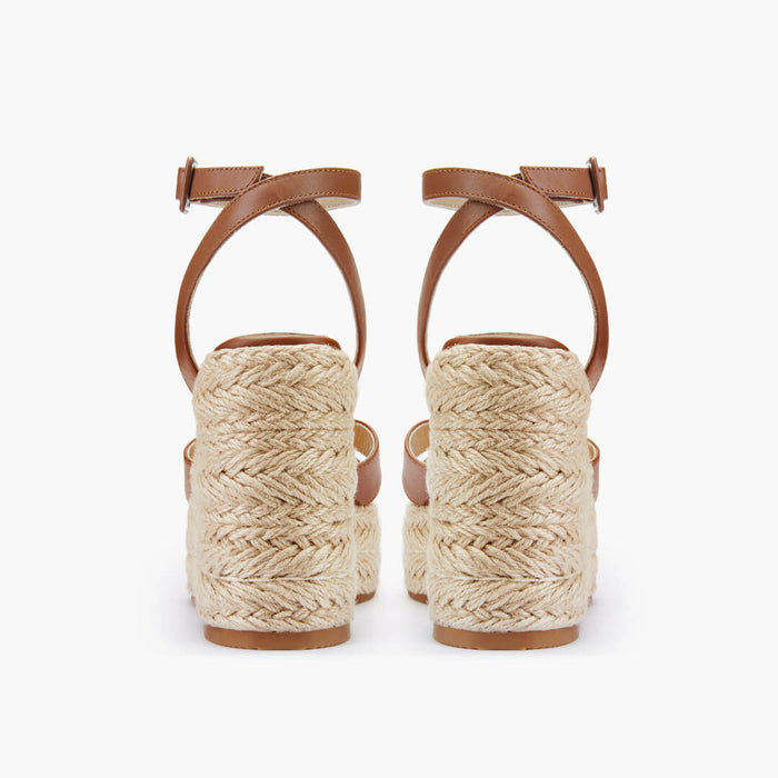 SANLY - brown x-strap espadrille