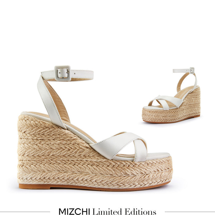 SANLY - white x-strap espadrille