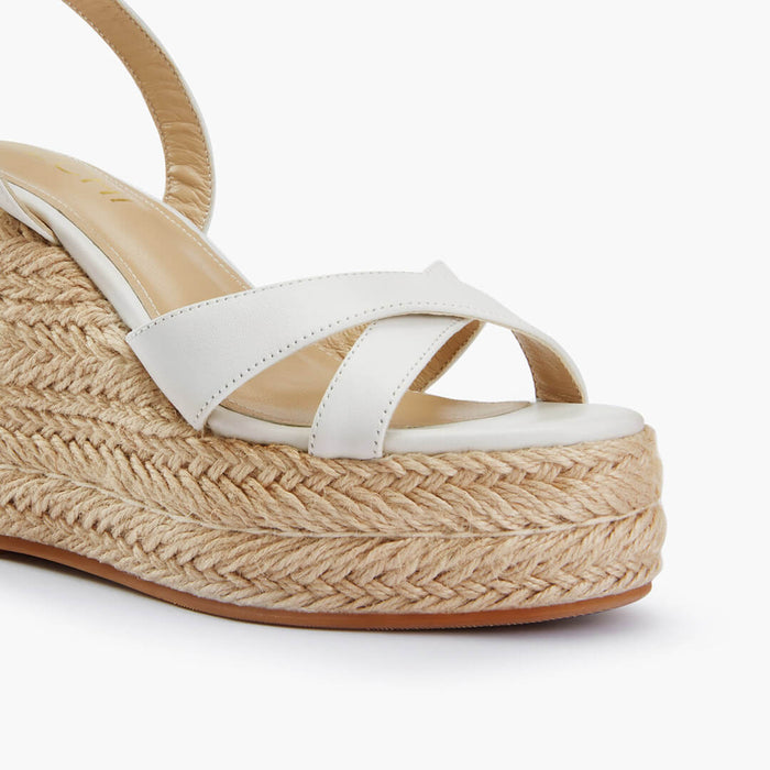 SANLY - white x-strap espadrille