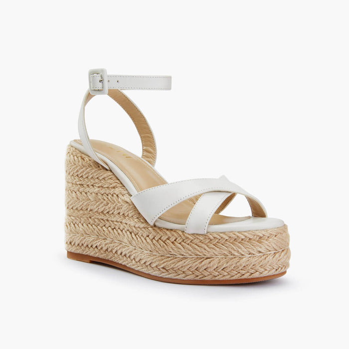 SANLY - white x-strap espadrille