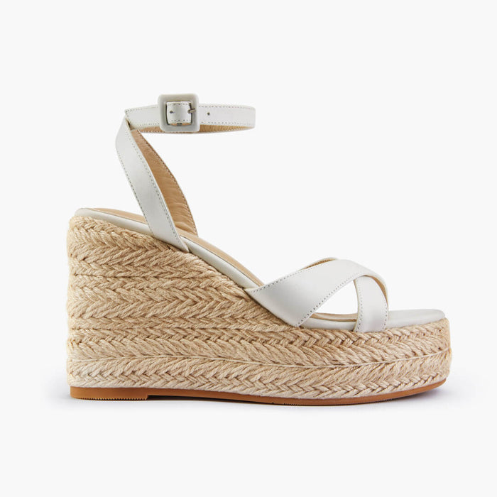 SANLY - white x-strap espadrille