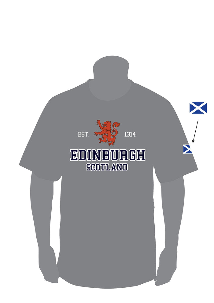 Scotland Est 1314 Edinburgh Applique T-Shirt | Premium Quality Short Sleeve Tee with Bold Applique Detailing | Comfortable, Durable & Stylish Scottish Heritage Top | Everyday Wear, Gift & Souvenir