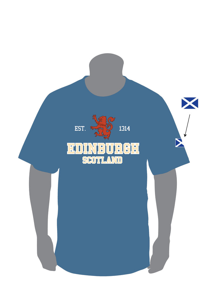 Scotland Est 1314 Edinburgh Applique T-Shirt | Premium Quality Short Sleeve Tee with Bold Applique Detailing | Comfortable, Durable & Stylish Scottish Heritage Top | Everyday Wear, Gift & Souvenir